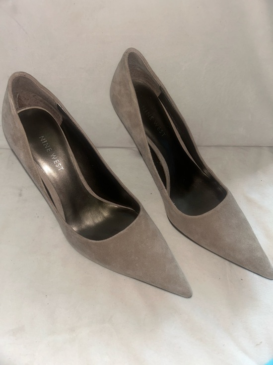 Nine West Shoes - Nine West Taupe Suede Pointed Pumps